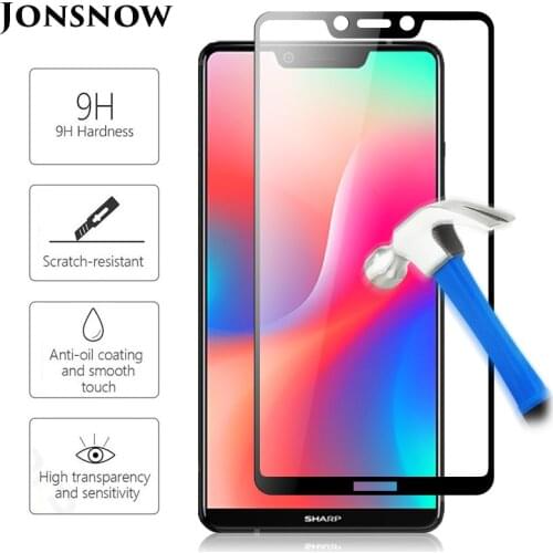 JONSNOW Full Coverage Glass For Sharp Aquos S3 Tempered Glass for Sharp S3 9H Explosion-proof Screen Protector Protective Film