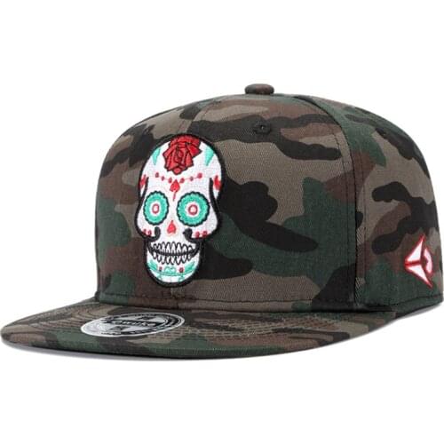 Camouflage Hip Hop Hat Skull Embroidered Baseball Cap Men Snapback Caps Women Adjustable for Street Dancer