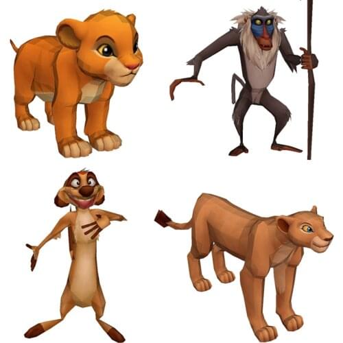 The Lion King Simba Kiara Nala Rafiki Timon Paper Model Ornaments 3D DIY Handmade Paper-Cut Toys Childrens Room Decoration