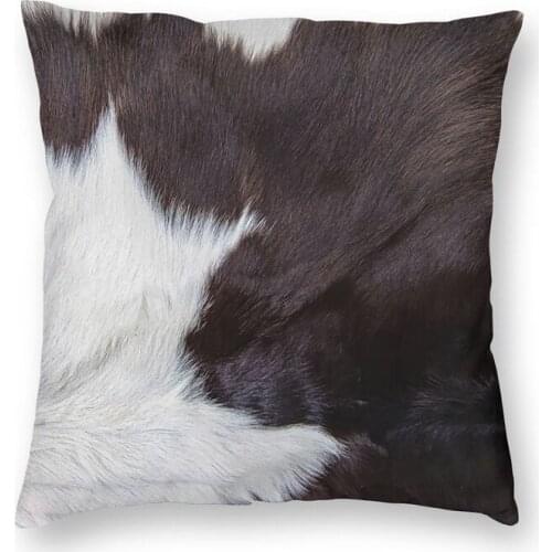 Cow Skin Fur Decor Pattern Pillowcover Decoration Animal Hide Fur Texture Cushions Throw Pillow For Car Double-Sided Printing