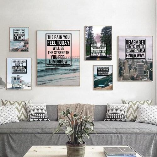 Landscape Inspirational Wall Art Motivational Posters and Prints Canvas Painting Wall Pictures for Office Classroom Home Decor