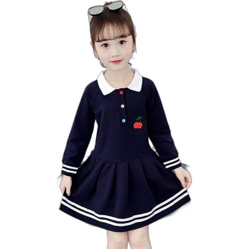 Dresses For Girls Cherry Pattern Party Dress For Kids Girl 2021 Kid Dress Spring Autumn Childrens Clothing 6 8 10 12 14