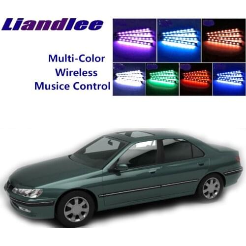 LiandLee For Peugeot 406 1995~2008 Car Interior UnderDash FootWell Seat Accent Music Rhythm Ambient Light