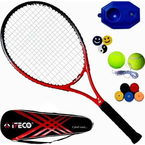 Professional Carbon Fiber Tennis Training Racket For Young Adults Advanced Rackets Shock Absorption Handle With Training Devic