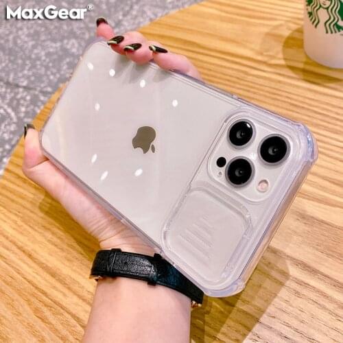 Transparent Shockproof Case For iPhone 12 11 Pro Max Mini Slide Camera Lens Protection Case For iPhone 7 8 Plus XS Max XR Cover