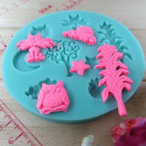 Frog star sox owl forest animals Serie fondant decorationg tools silicone mold ,candy molds,sugar craft ,chocolate mold,bakeware