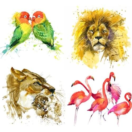 ZOTOONE Watercolor Animal stickers for iron transfer clothes DIY accessory t-shirt dresses washable heat transfer