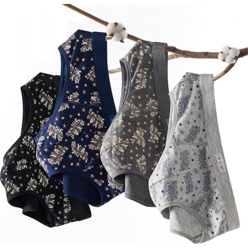 Sexy Men Briefs Underwear Mens Breathable Brief Underpants Cotton Comfortable Mens Soft Briefs Print Shorts Cueca Male Panties