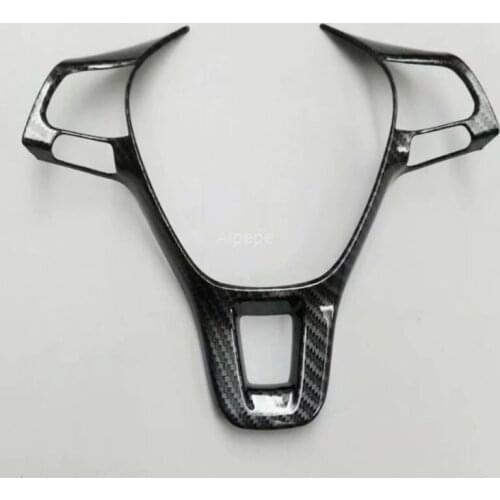 ABS Plastic Carbon Fiber Car Steering Wheel Decoration Trim Car-covers For VW VOLKSWAGEN T-ROC T ROC 2018 2019 Car-styling