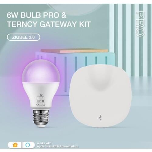GLEDOPTO Zigbee 3.0 Smart 2000-6500K LED Light Bulb 6W Pro Terncy Home Center Kit Compatible with Apple Homekit Voice Control
