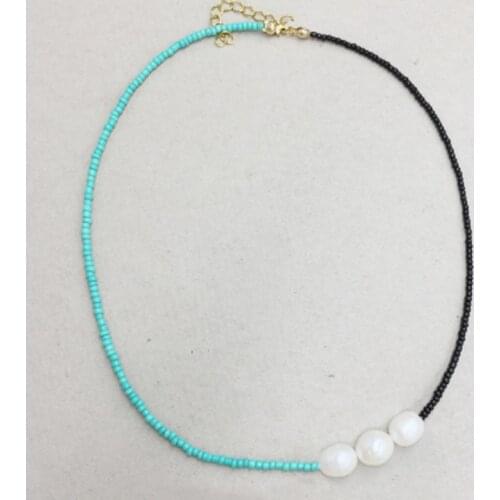 Colares feminino MULTICOLORED BEADS women necklace neckless VENETIAN CHOKER FRESH WATER BAROQUE PEARLS bijoux bohemian necklace