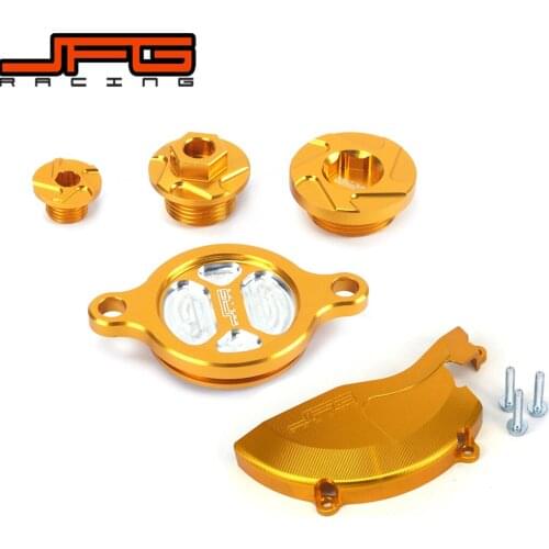Gold CNC Engine Cover Guard Cap Timing Oil Filter Screw Bolt For RMZ450 08 0910 11 12 13 14 15 16 Dirt Pit Bike