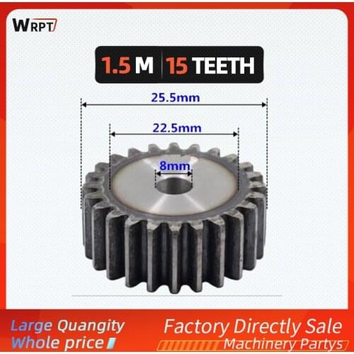 1Pcs 1.5M15Teeth,precision spur gear 1.5 module 15 teeth/thickness 15mm/45# steel spur gear high frequency quenching