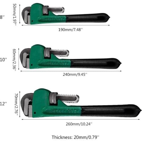 1pc Adjustable Heavy Duty Pipe Wrench Clamp Plumbing Hand Tool 8Inch 10Inch 12Inch