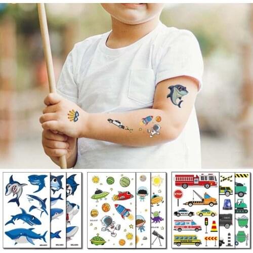 10/12 Pcs/set Waterproof Tattoo Sticker Circus Fake Tattoo Robot Tattoos Butterflies Stickers Animal Temporary Tattoo Body Art