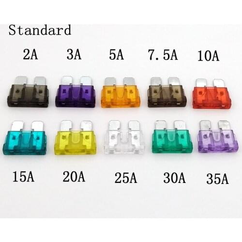 10PCS 5A 7.5A Standard Car-Fuses 2A 3A 10A 15A 20A 25A 30A 35A (milliampere) Car Fuses For Car Motorcycle