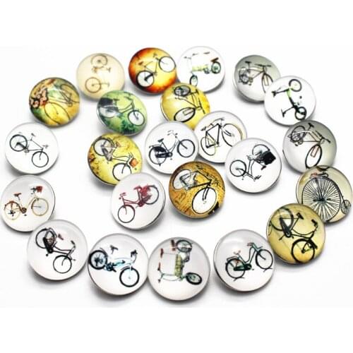 New Arrive 10pcs/lot bicycle Snap Buttons Charms 18mm Animal Print Glass Buttons Fit DIY Snap Bracelets&Bangle Jewelry