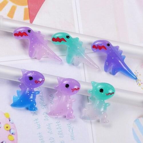 100pcs/lot Kawaii Resin Cartoon Dinosaur Cabochon For Scrapbooking Craft Hair Clips DIY Decorative Embellishment