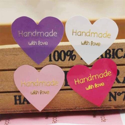 120pcs/lot 15 color style Handmade with love and thank you Design Sticker Labels Stationery Sticker