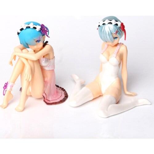2 Types Anime Re: Life a Different World from Zero Rem Ram Emilia Figure Pajamas Girl Figure PVC Action Figure Collection Toys