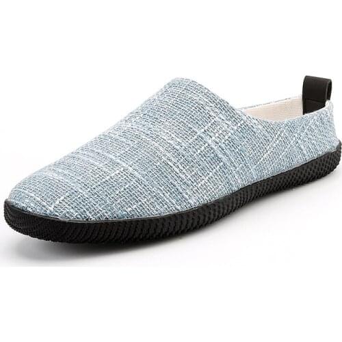 2020 Breathable Linen Slippers Men Casual Shoes Students Korean Lazy Loafer Home Shoes Beach Sandals Flats Footwear