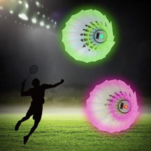 4 Pcs LED Badminton Shuttlecocks Lighting Birdies Shuttlecock Glowing Badminton for Outdoor Sports RW