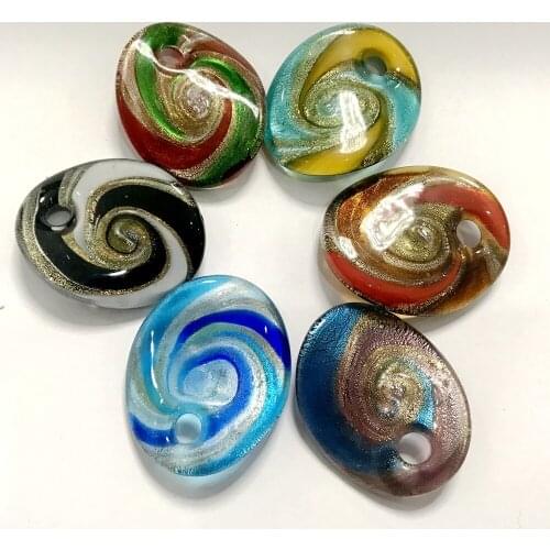 FREE SHIPPING yqtdmy 6 pcs Charming Flower Lampwork Pendants Murano Glass for girl womens jewelry