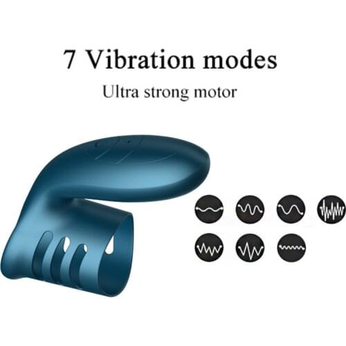 7 Vibration Modes Cock Massage Ring for Male Erection Enhancer with Effective Delay Vibrating Rings for Couples Pleasure
