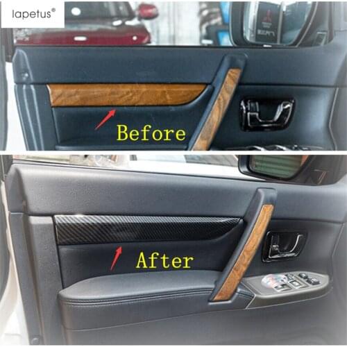 Lapetus Accessories Fit For Mitsubishi Pajero V97 V93 V80 Montero Limited 2009 - 2020 Door Armrest Handle Panel Cover Kit Trim