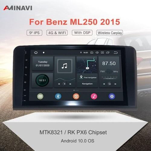 9" PX6 Car Radio 2 DIN Android 10 For Mercedes Benz ML250 2015 Autoradio Audio Atereo Navigation With DSP Built-in Carplay