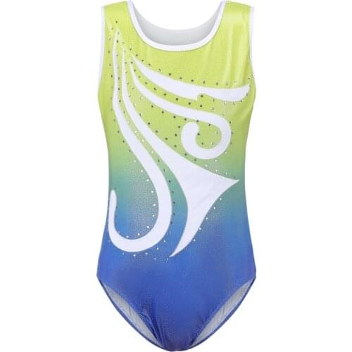 EFINNY Girls Ballet Leotard Sleeveless Dance Wear Cute Girl Cartoon Pattern Gymnastics Leotard For Children Professional Ballet