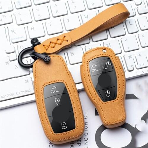 Key Cover for Car Key Case Leather for Mercedes Benz AMG 2017 E Class W213 For Benz New E Class E200L E300L 2017 Key FOB