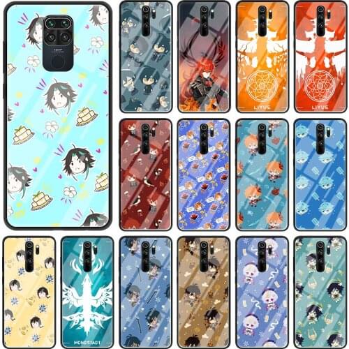 Phone Case For Xiaomi Redmi Note 9S 9 10 8 Pro 8T 7 8A 9A 9C K40 Glass Cover For Xiaomi Poco X3 NFC Shell Genshin Impact Cute