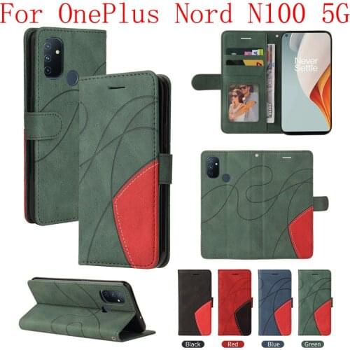 Sunjolly Case for OnePlus Nord N100 5G Wallet Stand Flip PU Leather Phone Case Cover coque capa OnePlus Nord N100 5G Case Cover