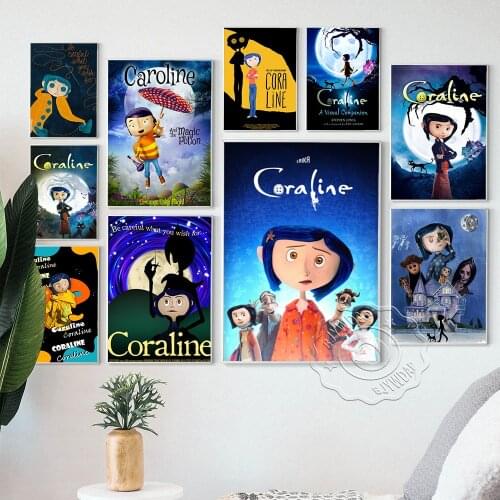 Children Horror Movie Coraline Art Prints Poster, Cartoon Anime Wall Stickers Canvas Painting, Modern Kids Room Home Decor Gift