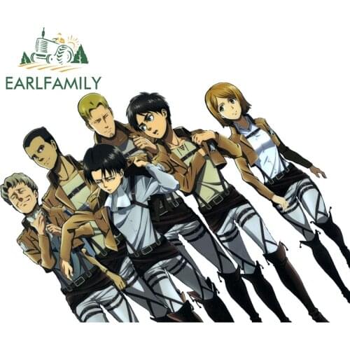 EARLFAMILY 13cm x 9cm For Attack on Titan Car Motorcycle Stickers Waterproof Decal Occlusion Scratch Vinyl Car Wrap Decoration