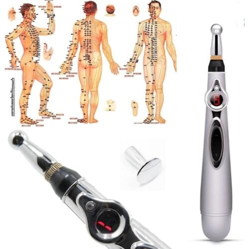 New Electronic Acupuncture Pen 3 In 1 Electric Meridians Laser Magnet Therapy Massage Pen Relief Pain Body Relaxation Massager