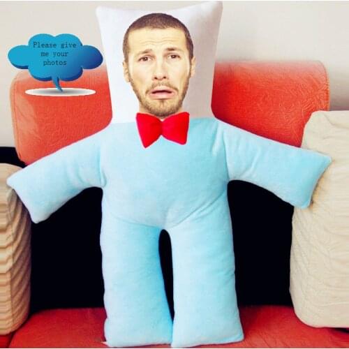 Provide photo blue cushion Real human pillows Christmas decorations diy gift Birthday Valentines Day Personality Gifts