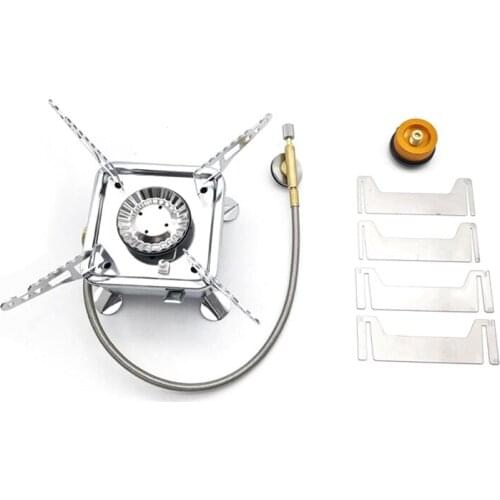 Hot AD-Portable Foldable Square Cooking Stove Outdoor Camping Combustor Cooker Cookware Travel Picnic Barbecue Gas Furnace