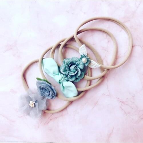 KLV 5 Pcs/set Baby Hair Band Flower Shape Handmade Kids Headband Birthday Holiday Photography Props Head Jewelry Gifts Wholesale