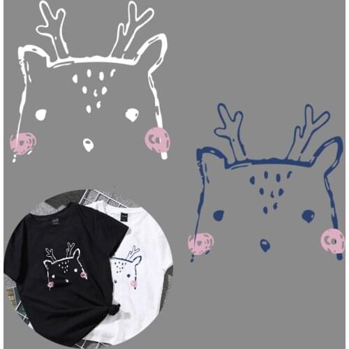 Lovely Fawn Animal Iron on Patch Cartoon Fawn Heat Transfer Vinyl Sticker Cute Deer Patches For Kids Clothing DIY T-Shirt