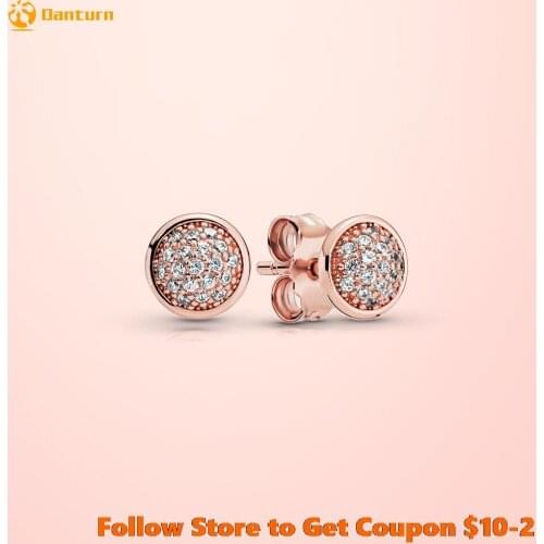 New 100% 925 Sterling Silver Pave Stud Earrings Unique Design ever Stud Earrings Women Jewelry