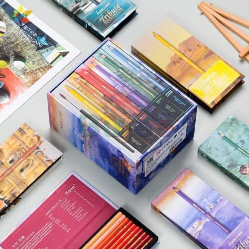 60 color Marco Master Collection Fine Art set Artist Scholar water Color Pencil Professtional soluble color pencil Set Gift box