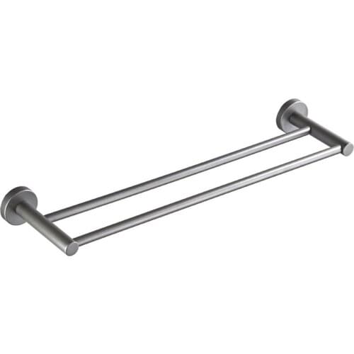 New Bathroom Wall Mounted Towel Rack Brass Matt Gray Double Towel Bar Bathroom Accessories