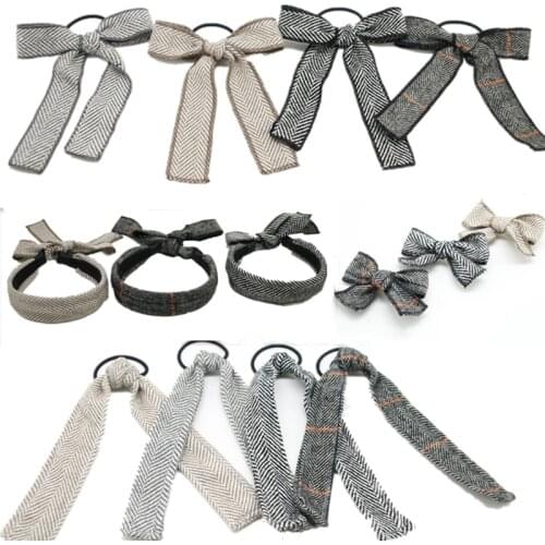 2021 New Women Hair Accessories herring bone Hairband Knot British Style Striped Fabric Headband Girls HAIRCLIP