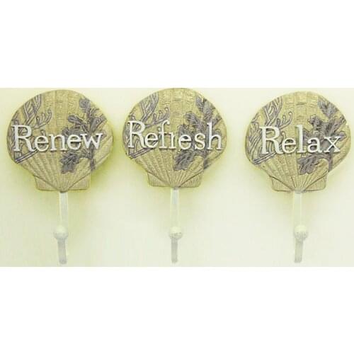 The New Mediterranean Sea Shell Fashion Arts Three-piece Wall Mounted Hook Dress Hat Coat Hanging Hanger Bathroom Robe Hooks