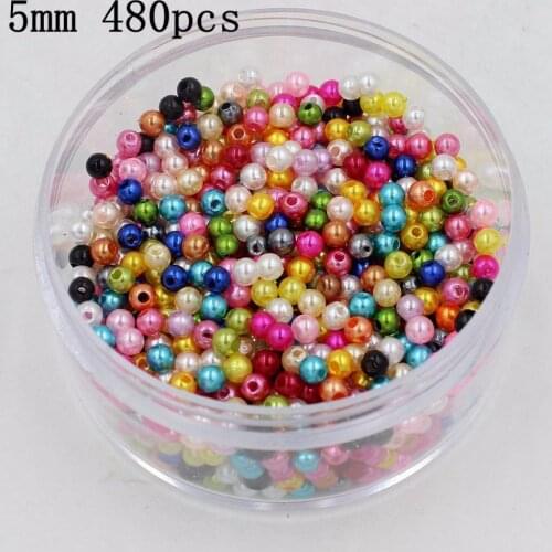 Wholesale Many Colors 5mm 480pcs/lot Round Pearl Imitation Plastic Pearl Beads Many Colors For You To DIY Fashion Jewelry