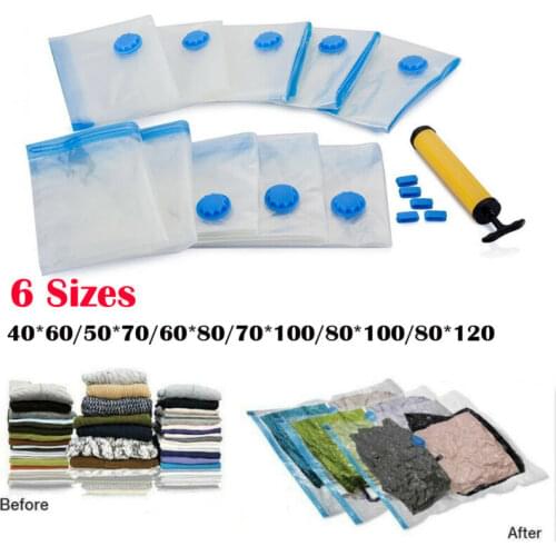 1Pcs Transparent Strong Vacuum Storage Bags Space Saving Compressed Bag Vacuum Pack Saver 6 Size