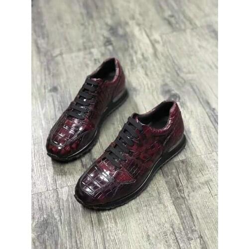 Luxury quality Newly production Genuine real crocodile belly skin mixed color men fashion leisure shoe with cow skin shoe base