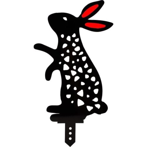 Sculpture Home Yard Metal Festival Gifts Set Plant Labels Diy Art Acrylic For Yards Rabbit Style Animal Silhouette Decoration